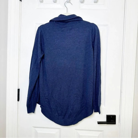 M MAGASCHONI Navy Blue Cowl Neck Sweater Size Large - Picture 4 of 4